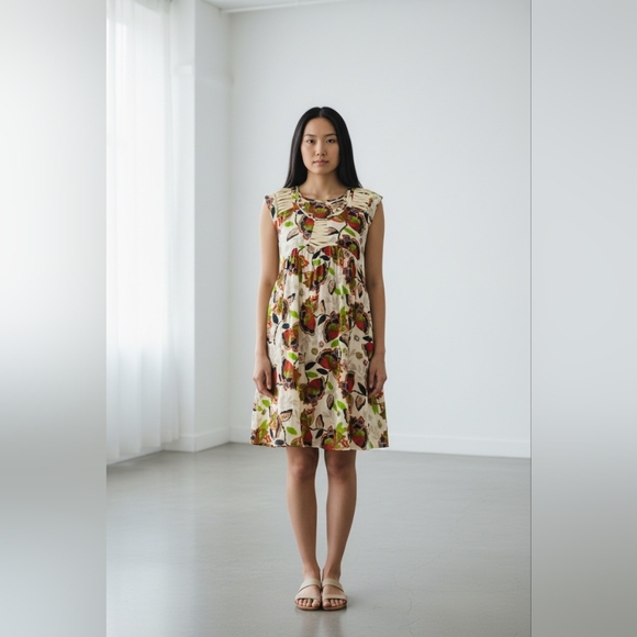 Raga Women's Rope Shoulder Crepe Floral Mini Dress Size Sm Lightweight - Picture 2 of 14